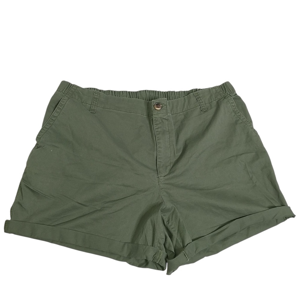Old Navy Womens Size XXL  Everyday Chino Shorts Elastic Waistband Olive Green